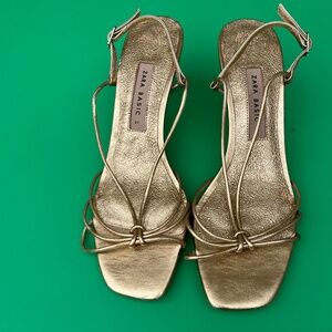 Gold Zara Basic Heels